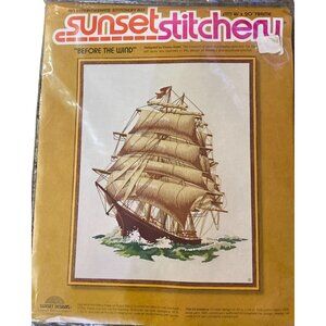 Vintage 1977 Sunset Stitchery Before The Wind Needlecraft NEW 2501